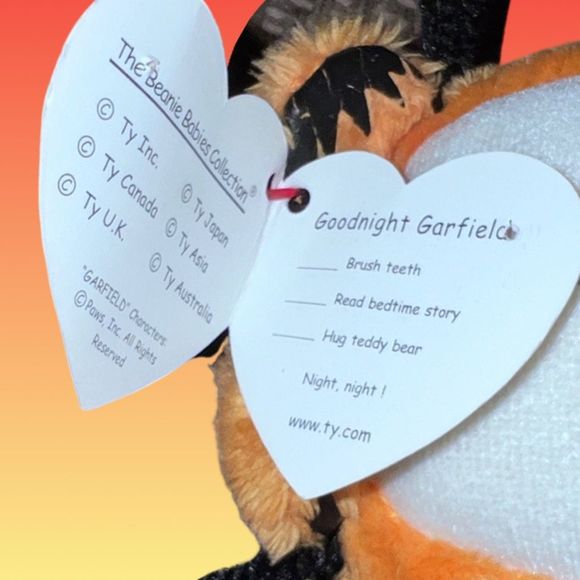 Ty Beanie Baby Goodnight Garfield & Pookie Plush Tags Attached 8.5" - Picture 4 of 4